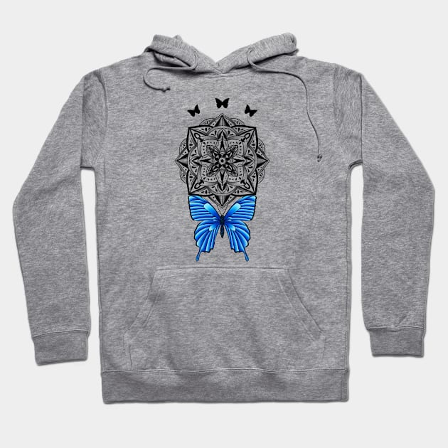 Butterfly and Mandala Hoodie by Helena Morpho 